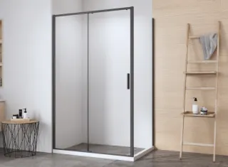 Душевой уголок Aquanet Pleasure Evo AE65-140x80-BT 324139 140x80 см профиль чёрный матовый стекло прозрачное