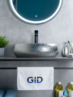 Раковина Gid 9030s 52235 накладная хром 48x34x15