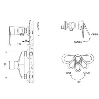 Смеситель Bravat Loop F9124182CP-01-RUS для душа
