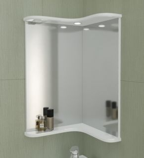 Зеркало с подсветкой СанТа Аврора 116001 угловое 65см белый