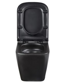 Подвесной унитаз Lemark Florex 9612002 безободковый с сиденьем микролифт чёрный матовый
