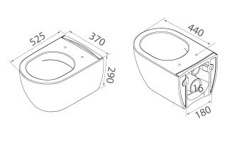 Подвесной унитаз Boheme Bianca 963-SET-W безободковый белый глянец