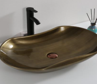 Раковина  CeramaLux D1334H466 бронза 66 см