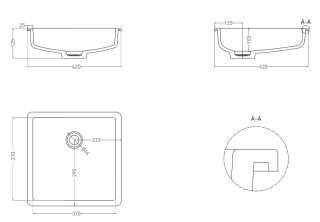 Встраиваемая раковина Salini Marea 07 S-Stone 1802207MRF 42см RAL