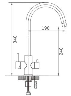 Смеситель для кухни Shevanik S128L с подключением фильтра сатин