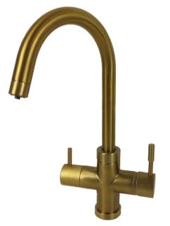 Смеситель для кухни Paini Cox 78PJ6433VL2KM с подводом для фильтра матовое золото
