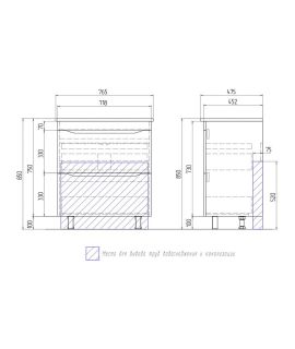Тумба под раковину напольная Vigo Grani tn.GRI.OSK.75.2Y 75 см белый