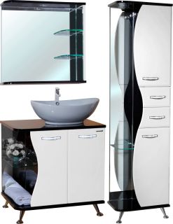 Зеркало с подсветкой Bellezza Рио 70см правое белый/чёрный 00000007191