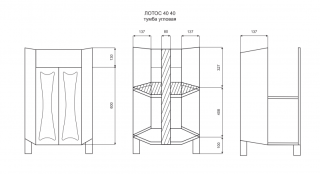 Напольная тумба под раковину Misty Лотос угловая 40см белый
