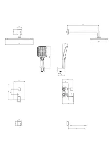 Душевой комплект DQ DA1715606 черный