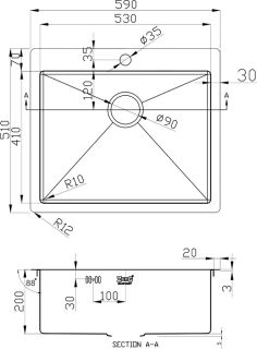 Мойка кухонная Zorg Inox PVD PVD 5951 GRAFIT