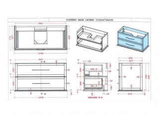 Тумба под раковину Cezares 100x55 Bianco opaco Tiffany 54951