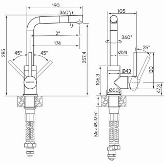 Смеситель для кухни Paulmark Honner Ho212018-CR хром