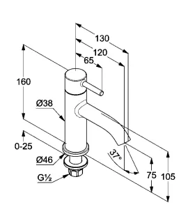 Смеситель для раковины Kludi Bozz 381183976 чёрный матовый