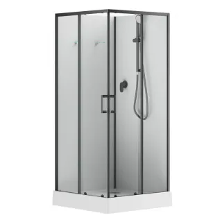 Душевая кабина Aquanet Passion Evo S Black 282009 90x90 см профиль чёрный матовый стекло прозрачное