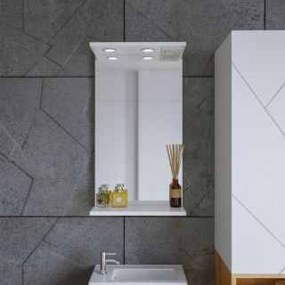 Зеркало с подсветкой Бриклаер Кристалл 4627125415845 40 см белый