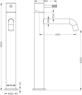 Смеситель для раковины Boheme Uno 462-SGM антрацит глянец
