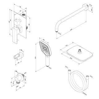 Встраиваемая душевая система Damixa Gala 953520300 черный