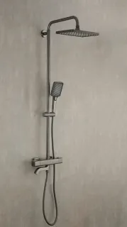 Душевая стойка Gappo G2491-9 с термостатом оружейная сталь