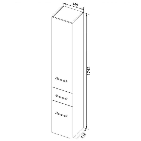 Шкаф-пенал для ванной Aquanet Порто 35 белый
