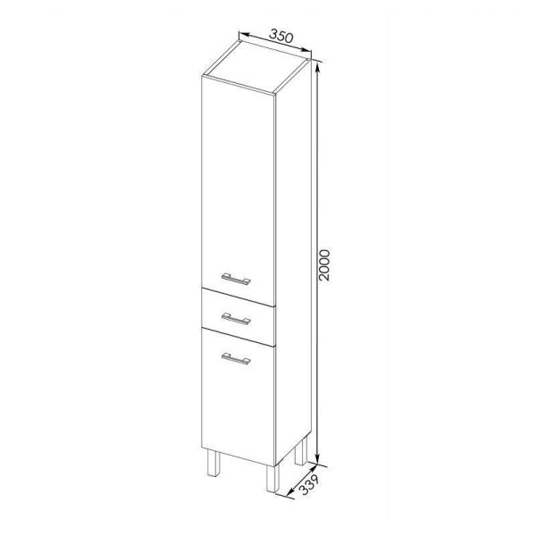 Шкаф-пенал для ванной Aquanet Верона 35 белый