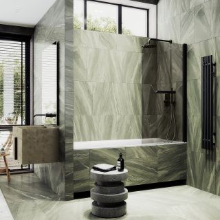 Шторка на ванну MaybahGlass MGV-765-6 40см чёрный