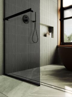 Душевая перегородка MaybahGlass MGD-729-6у 79см чёрный