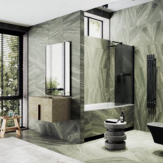 Шторка на ванну MaybahGlass MGV-786-6 70см чёрный