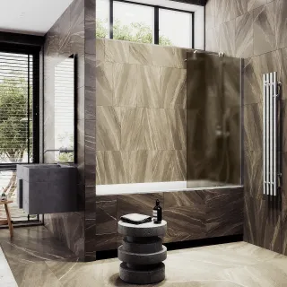 Шторка на ванну MaybahGlass MGV-73-5ш 50см хром матовый