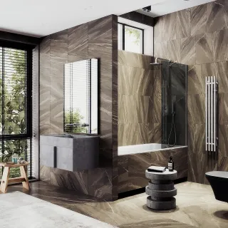 Шторка на ванну MaybahGlass MGV-79-5ш 50см хром матовый