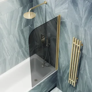 Шторка на ванну MaybahGlass MGV-608-3 50см золото