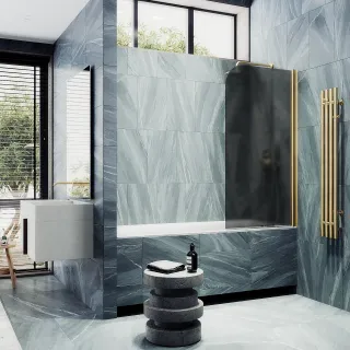 Шторка на ванну MaybahGlass MGV-614-3 60см золото