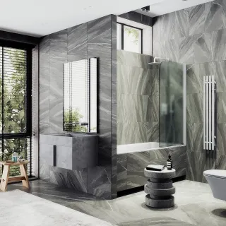 Шторка на ванну MaybahGlass MGV-615-1 60см белый