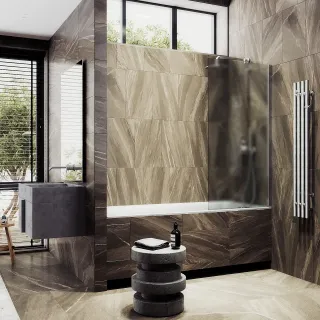 Шторка на ванну MaybahGlass MGV-91-5ш 50см хром матовый