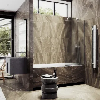 Шторка на ванну MaybahGlass MGV-90-5у 40см хром матовый