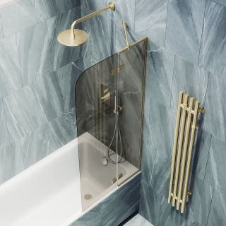 Шторка на ванну MaybahGlass MGV-916-3 99см золото