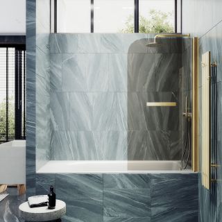 Шторка на ванну MaybahGlass MGV-771-3 50см золото
