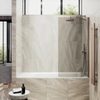 Шторка на ванну MaybahGlass MGV-69-2ш 70см бронза