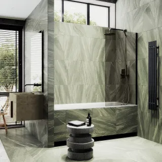 Шторка на ванну MaybahGlass MGV-66-6ш 40см чёрный