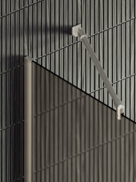 Душевая перегородка MaybahGlass MGD-728-5ш 79см хром матовый