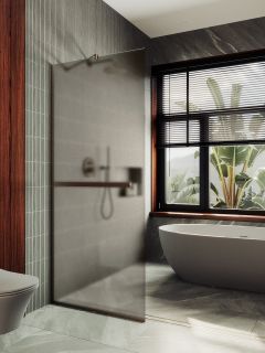 Душевая перегородка MaybahGlass MGD-728-2у 79см бронза