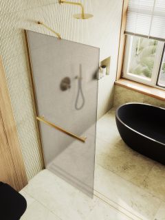 Душевая перегородка MaybahGlass MGD-728-3ш 79см золото