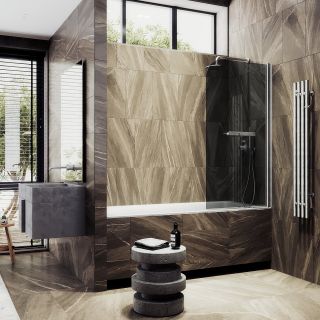 Шторка на ванну MaybahGlass MGV-785-5 70см хром матовый