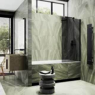 Шторка на ванну MaybahGlass MGV-79-6ш 50см чёрный