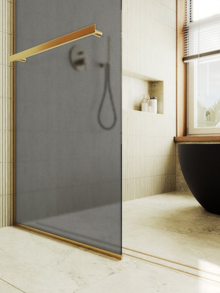 Душевая перегородка MaybahGlass MGD-730-3у 79см золото