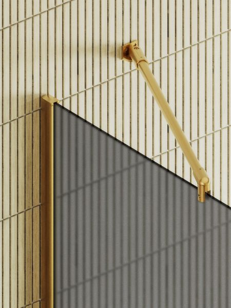 Душевая перегородка MaybahGlass MGD-730-3ш 79см золото