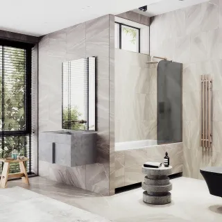 Шторка на ванну MaybahGlass MGV-133-2у 44см бронза