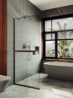 Душевая перегородка MaybahGlass MGD-731-2у 79см бронза