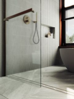 Душевая перегородка MaybahGlass MGD-731-2ш 79см бронза