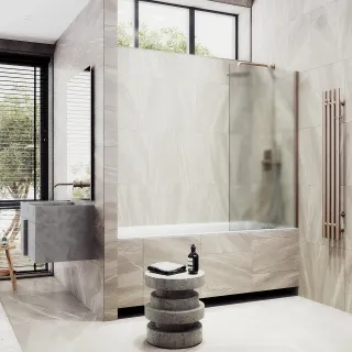 Шторка на ванну MaybahGlass MGV-92-2ш 60см бронза